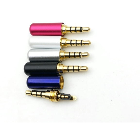 FOR 100pcs 3.5mm 4 Pole Male Repair Earphones Jack Plug Soldering