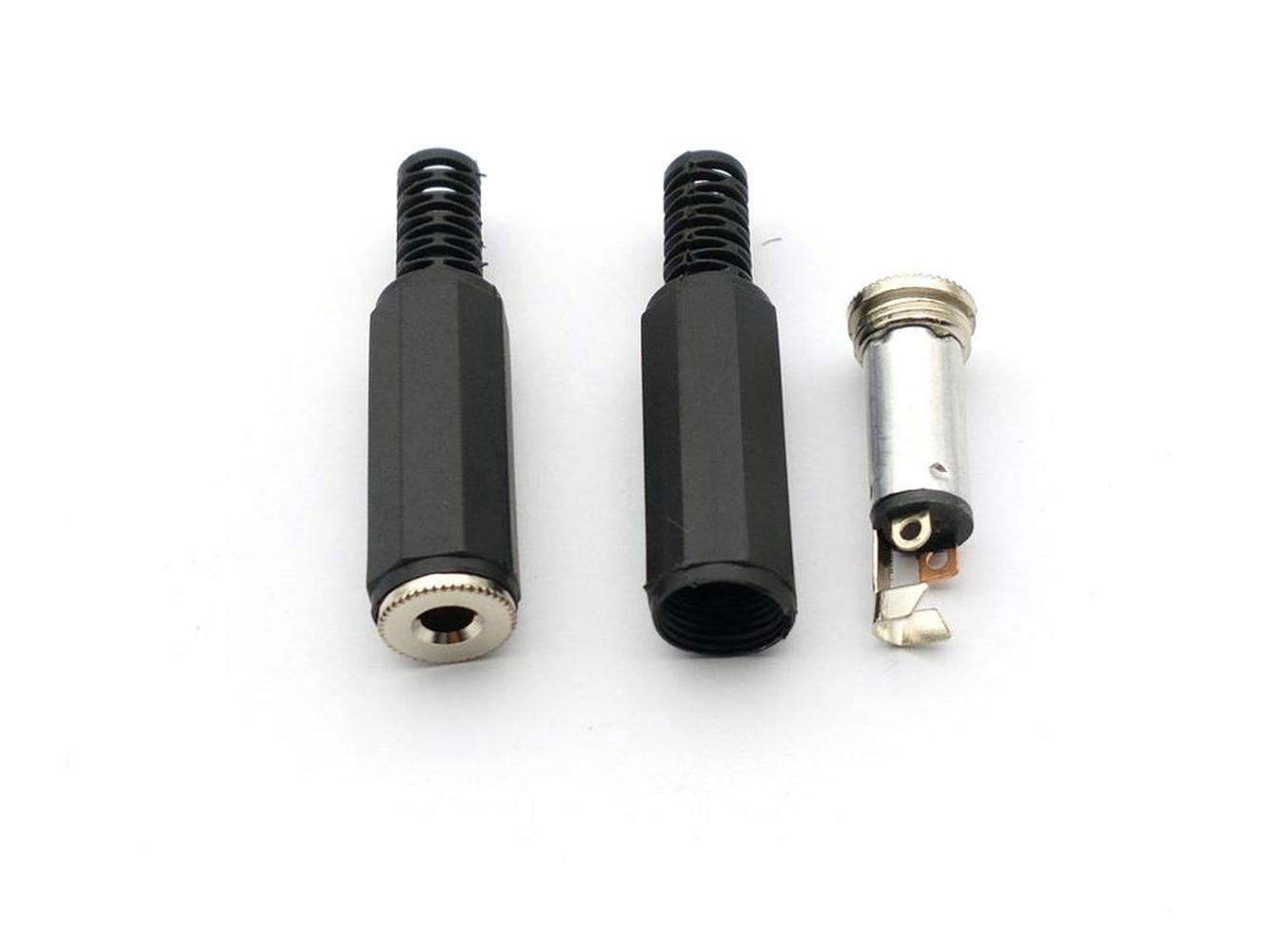 FOR 100pcs 3.5mm Jack Stereo Plastic Female Inline Socket Solder ...