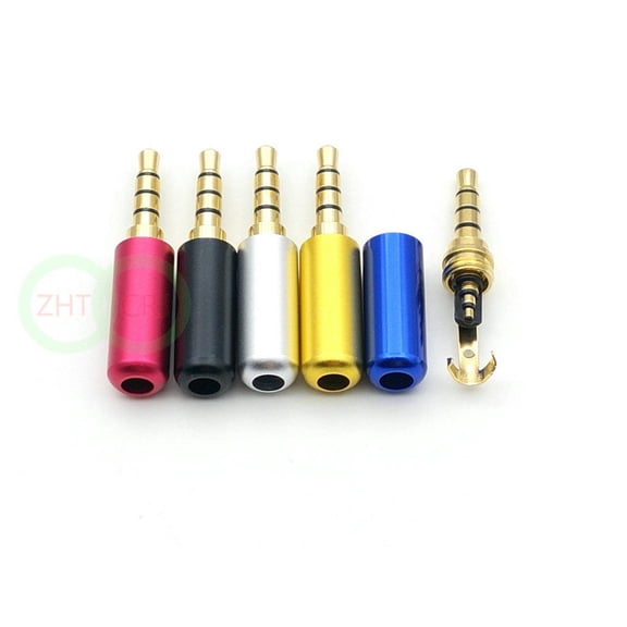 FOR 100pcs Aluminum shell 1/8 "3.5mm 4 pole Repair Headphone Jack Plug Cable Audio Aluminum shell