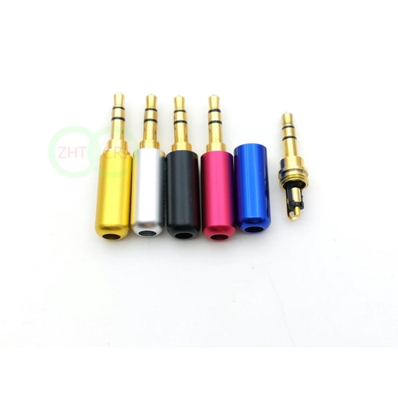 FOR 100pcs Aluminum shell Stereo 3.5mm Repair Headphone Jack Plug Cable Audio