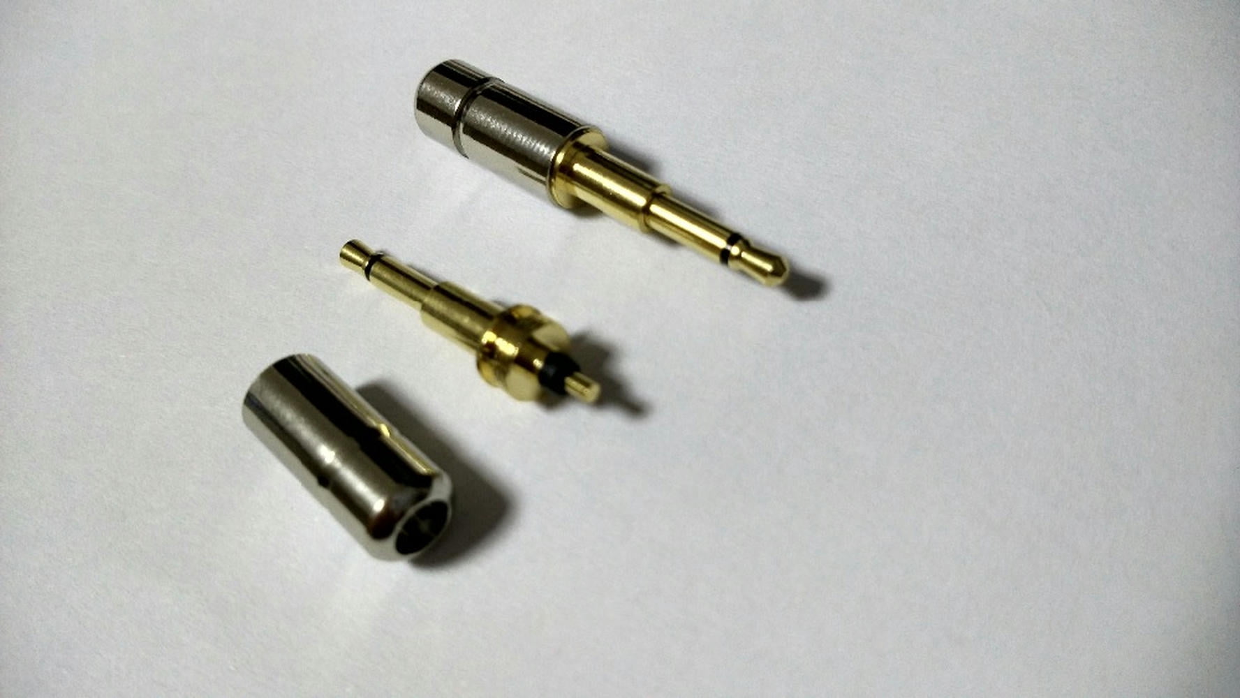 FOR 100pcs Gold Plated mini Copper 2.5mm Mono plug Audio soldering ...