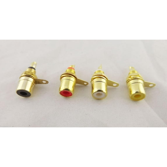 FOR 100pcs Gold RCA Female Chassis Screws Panel Mount Socket Metal Connector