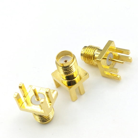 FOR 100pcs RF Connector Socket SMA Female plug solder deck PCB clip edge mountConnector