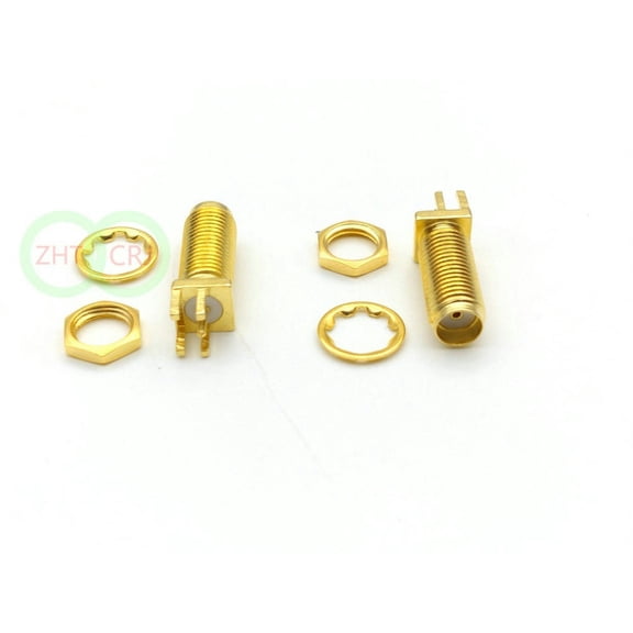FOR 100pcs SMA female nut bulkhead solder deck PCB clip edge mount RF connector 15mm