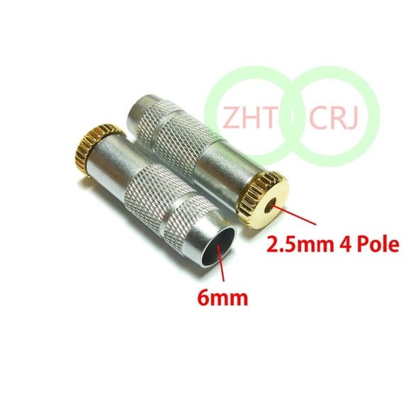 FOR 100pcs copper 2.5mm 4 Pole Jack Female Inline Socket Solder connectors