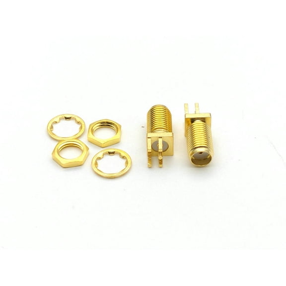 FOR 100pcs copper SMA female nut bulkhead solder RF Connector Nut Solder PCB Clip Edge Mount 1.6mm