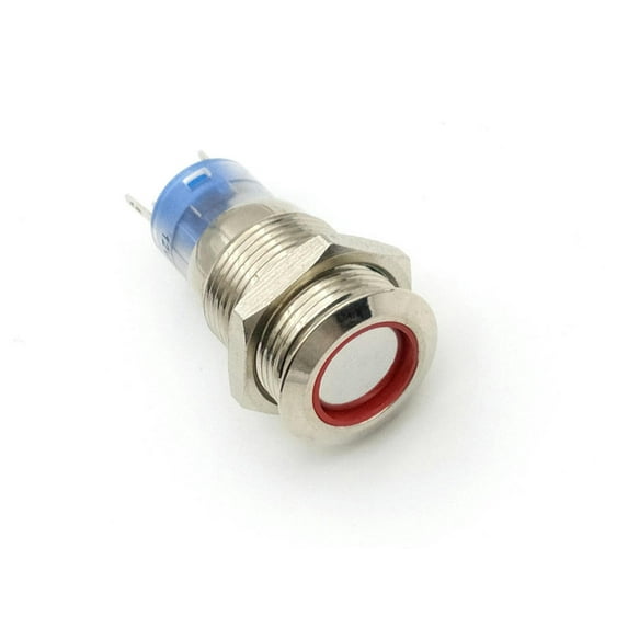 FOR 10PCS 12V 16mm Car Auto Red Momentary Speaker Horn Push Button Metal Switch