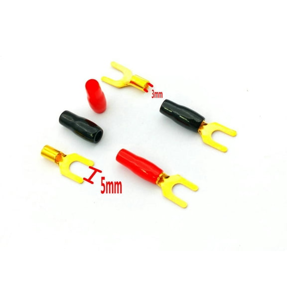 FOR 10PCS Solderless Eico Amp Speaker Banana Spade Plug Gold Plated