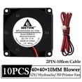 thumbnail image 1 of FOR 10Pcs 40x10mm Humidifier Cooling Fan DC 12V Brushless 1M Cable Turbo Blower 40mm 3D Printer Accessories Radiator Fan, 1 of 1