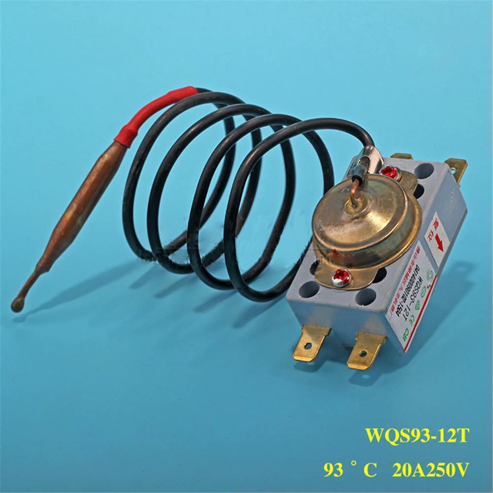 FOR 10pcs 20A WQS93-12T Thermostat Control Switch Manual Reset Electric Water Heater 4Plug Temperature Li r with 93℃ Detector