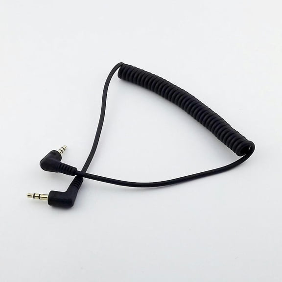 FOR 10pcs 5FT 3.5mm Male 3 Pole to Male Stereo Angled Audio Coiled Spiral Cable