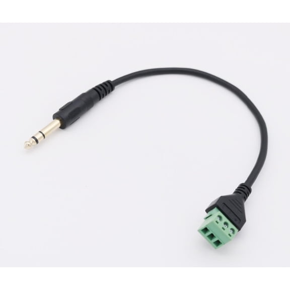FOR 10pcs 6.35mm 1/4 Stereo 3-Pole Male Plug To 3 Pin AV Screw Video Shield Balun Terminal Solderless Block Adapter Cable 30cm