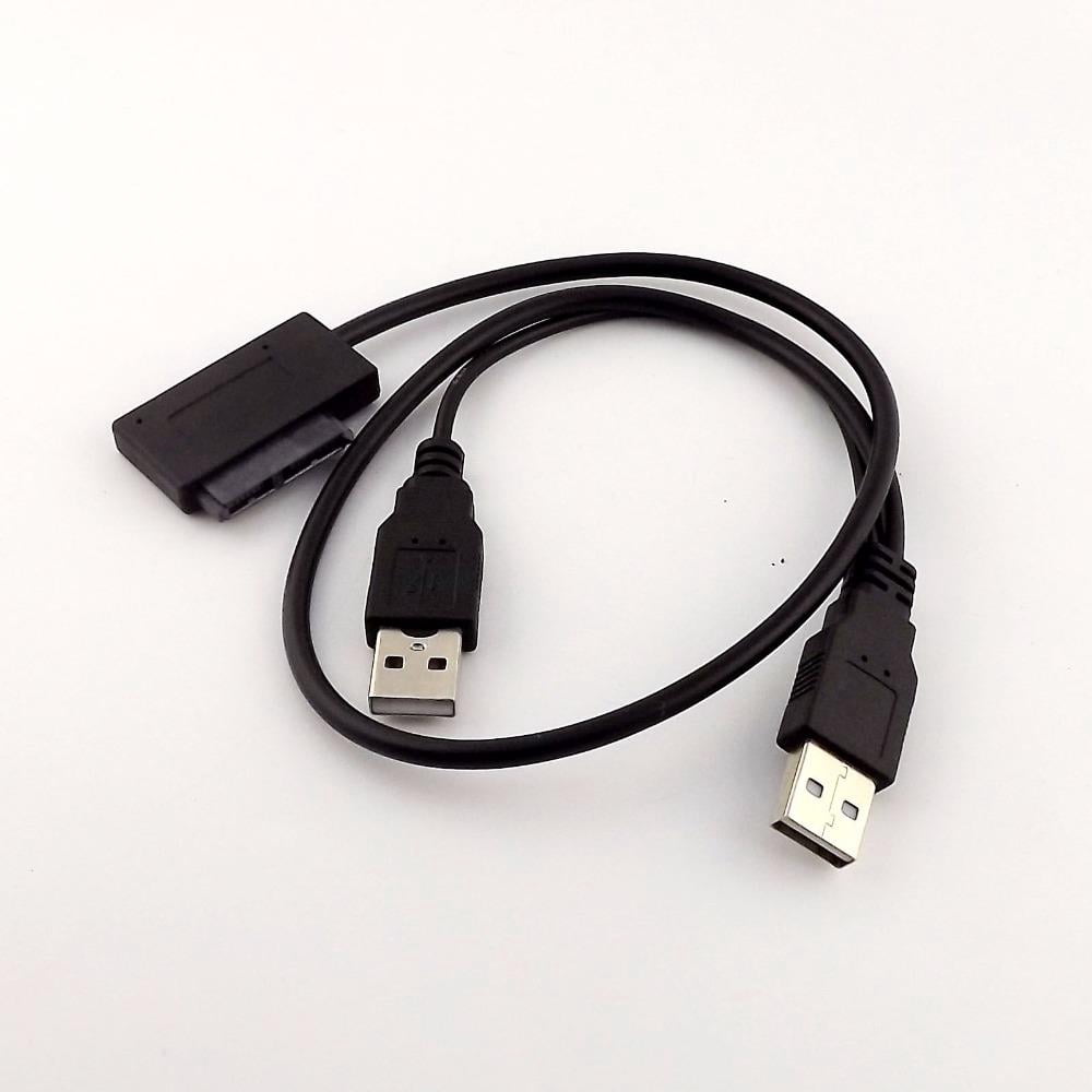 FOR 10pcs External USB Adapter Converter Cable to SATA 6+7 13Pin For ...