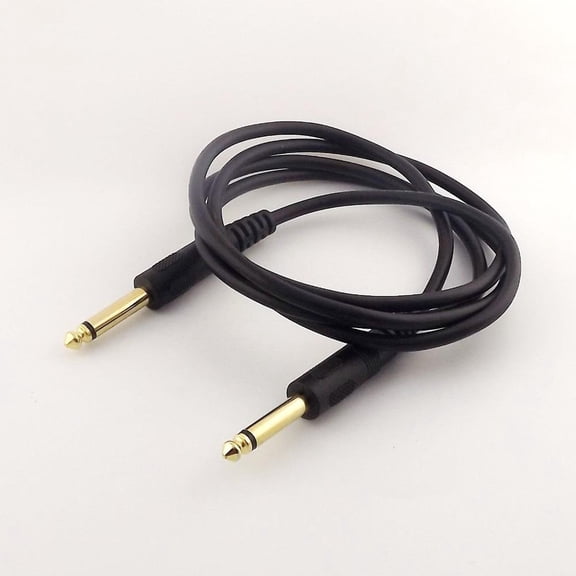 FOR 10pcs Gold 6.35mm 1/4 Male to Male Mono TS Adapter Connector Audio Speaker Cable 1.5M