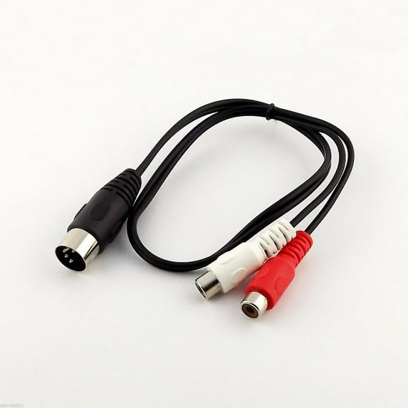 FOR 10pcs MIDI DIN 5 PIN Male Plug to Dual RCA Female Jack Audio Adapter Cable 50cm