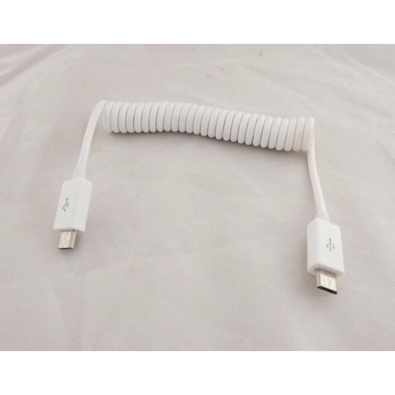 FOR 10pcs Micro USB B 5 Pin To Micro USB B 5Pin Male Spiral Coiled Adapter Cable White 3ft