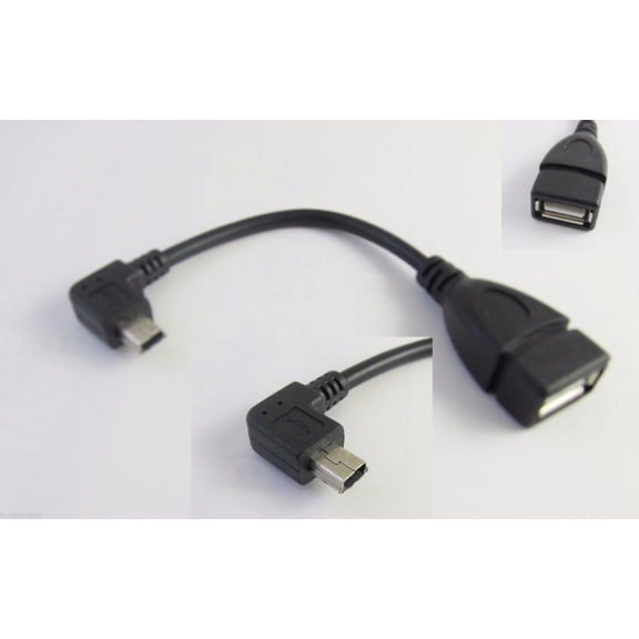 FOR 10pcs Mini 5 Pin USB Male Right Angle To USB 2.0 A Female Jack Host Adapter Cable 13.5cm
