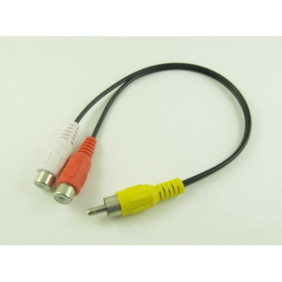 FOR 10pcs RCA Male Plug to 2 RCA Female Jack Y Splitter Audio Video AV Adapter Cable 27cm