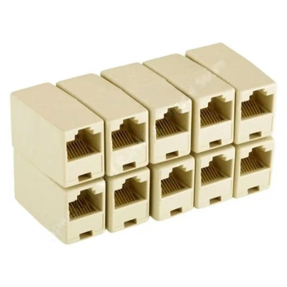 FOR 10pcs RJ45 Ethernet Adapter Dual Straight Head LAN Cable Coupler 5 5E CAT6 6a Plug Extender Connector Socket