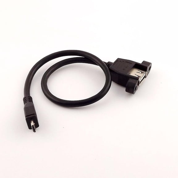 FOR 10pcs USB 2.0 A Female Socket Panel Mount To Micro USB 5 Pin Male Data Adapter Cable 30cm