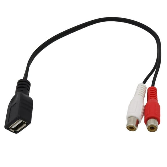 FOR 10pcs USB 2.0 A Female to 2x RCA Female Splitter Audio Video AV PC TV Aux Composite Converter Adapter Cable Cord