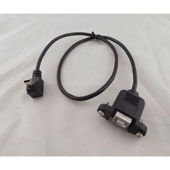 FOR 10pcs USB 2.0 B Female To Mini 5 Pin Male Up Angle Panel Mount Printer Extension Cable 50cm
