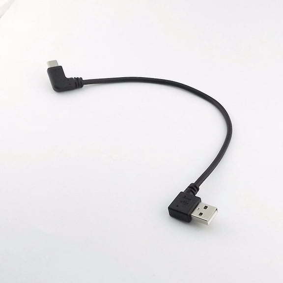FOR 10pcs USB 2.0 Male Plug Left Angled to USB 3.1 Type C Male Data Charger Adapter Cable 25cm