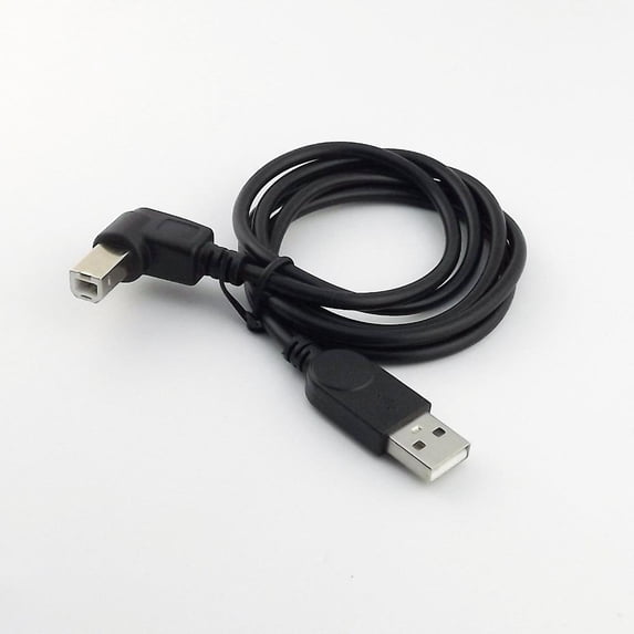 FOR 10pcs USB 2.0 Printer Cable Type A Male to B Male Left Angle Scanner Cord Black 3ft/1m