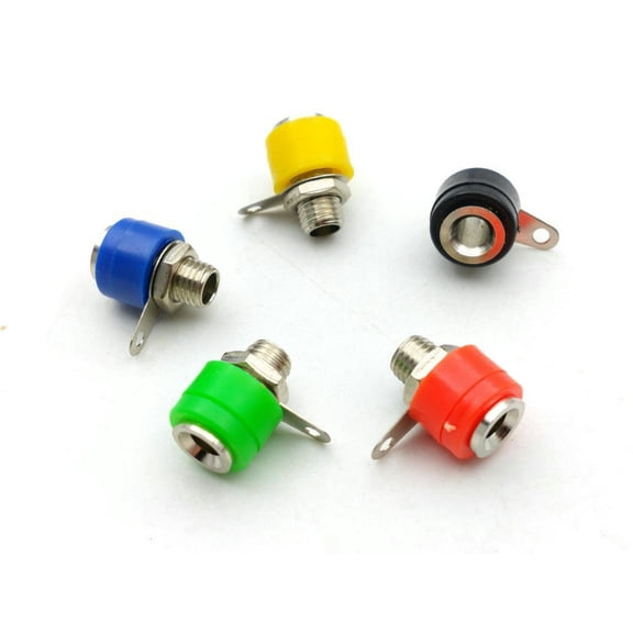 FOR 10pcs brass plating Post Banana Socket connector FOR 4mm BANANA Plug Test Panel Mount