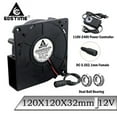 thumbnail image 1 of FOR 12V Ball 120mm 12032 Blower Fan BBQ DC Female 5.5x2.1mm + AC Power Controller 110v 120v 220v 240v Speed Control, 1 of 1