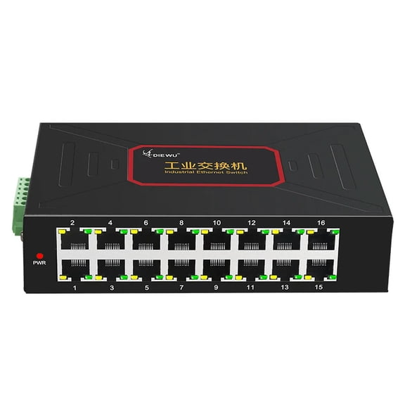 FOR 16 Ports Industrial Ethernet Switches 10/100Mbps DIN Rail Type RJ45 Network Switch metal case Support DC 12~58V