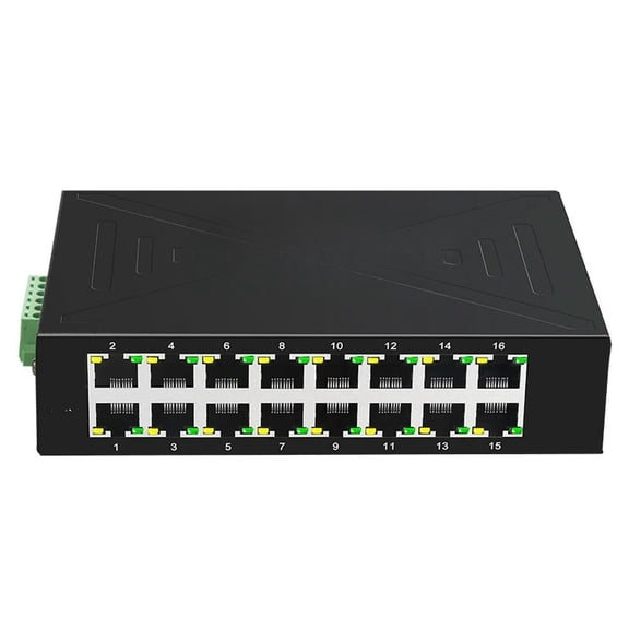 FOR 16 Ports Industrial Ethernet Switches 10/100Mbps DIN Rail Type RJ45 Network Switch metal case t DC 12~58V