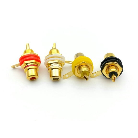 FOR 16pcs Gold Plated RCA Female Jack Panel Mount Chassis Socket