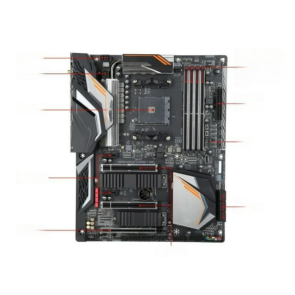 FOR 1PC GA X470 GAMING 7 WIFI FOR 1PC Socket AM4 64GB DDR4 PCI-E 3.0 ATX Desktop Motherboard