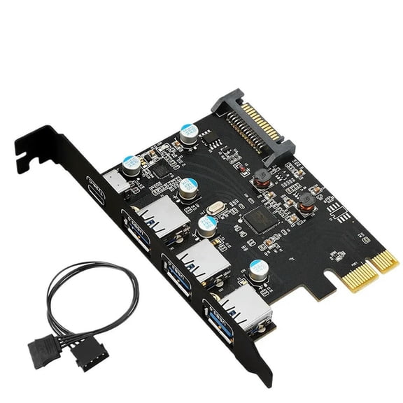 FOR 1PC PCIE Four-port USB 3.0 Adapter Card PCI-Ex1 To 4-port USB Expansion Card, Support 2U Half-height Small Chassis