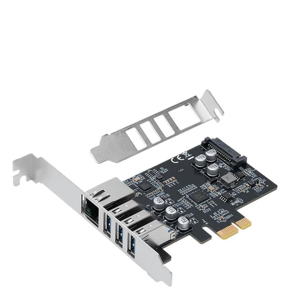 FOR 1PC PCIE Two USB3.0 + Gigabit Network Interface Card + 19PIN USB3.0 Front Panel 19-pin Interface Expansion Card