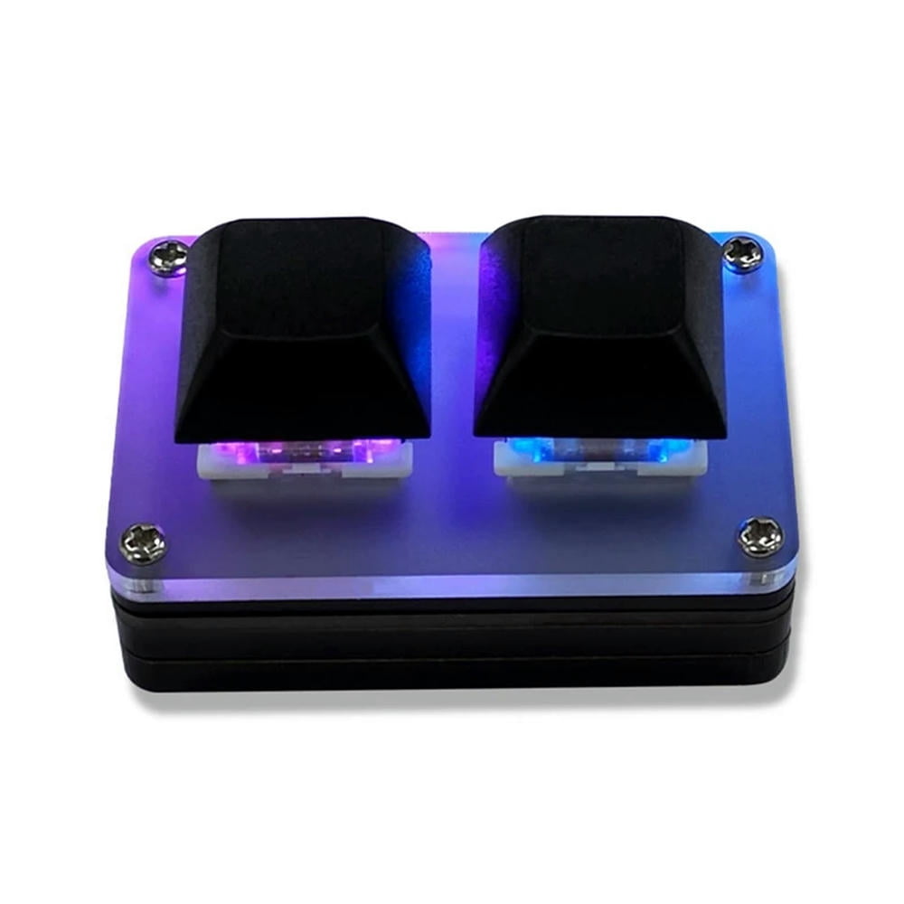 FOR 1PCS 2-Key Mini Keyboard Copy And Paste P rammable Custom Gaming Mechanical Keyboard With RGB Light