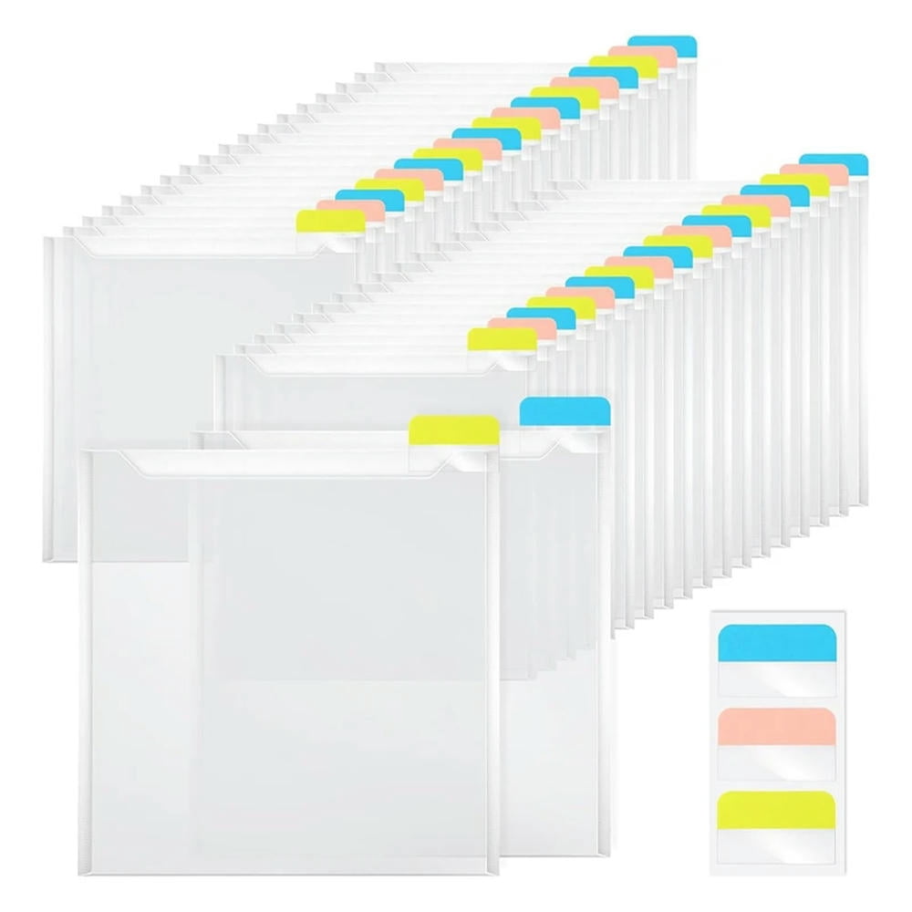 FOR 1PCS 36 Pcs 12X12 Scrapbook Paper Storage Organizer With 90 Pcs Sticky Index Tabs FOR 1PCS Holds Scrapbook Paper Cardstock Vinyl