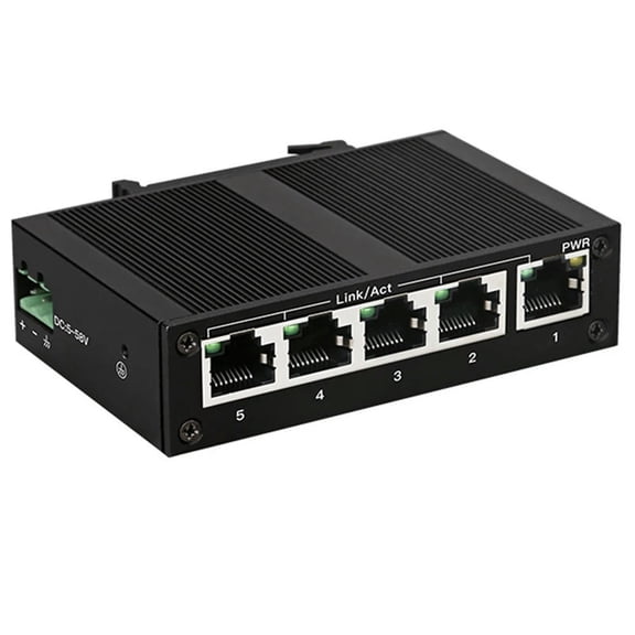 FOR 1PCS 5 Port 100Mbps Network Switch Ethernet Industrial Grade Switch Unmanaged Rail Type Industrial Network Splitter