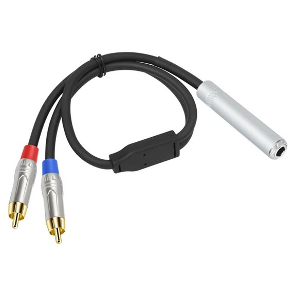 FOR 1PCS 6.35Mm Female To 2 RCA Male Cable Stereo Audio Cable 1/4 Inch TRS Jack To 2 RCA Audio Y Splitter Cable