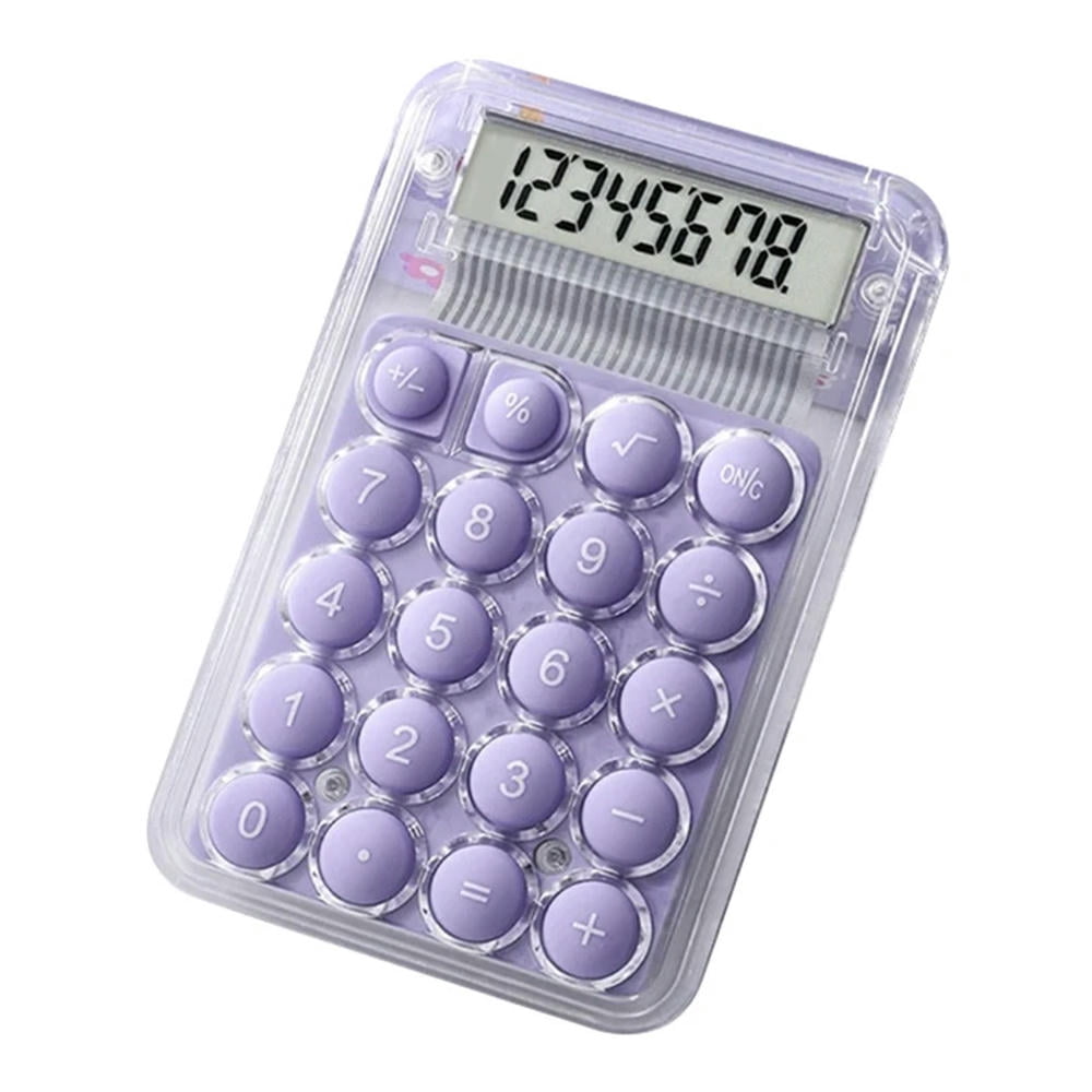 FOR 1PCS 8 Digits Display Silence Widescreen Mini Calculator Portable Transparent Electronic Calculator Daily Use