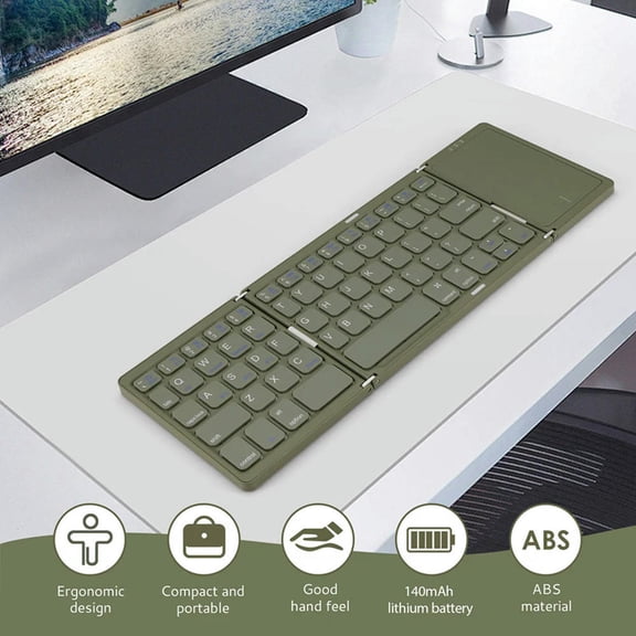 FOR 1PCS BO89T Wireless Folding Keyboard With Trackpad Rechargeable Mini Trifold Keyboard FOR 1PCS And