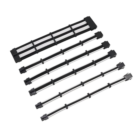 FOR 1PCS Basic Extension Cable Kit, 1Pcs Atx 24Pin/Eps 4+4Pin/2Pcs Pci-E 6Pin /2Pcs 6+2Pin Extension Cable
