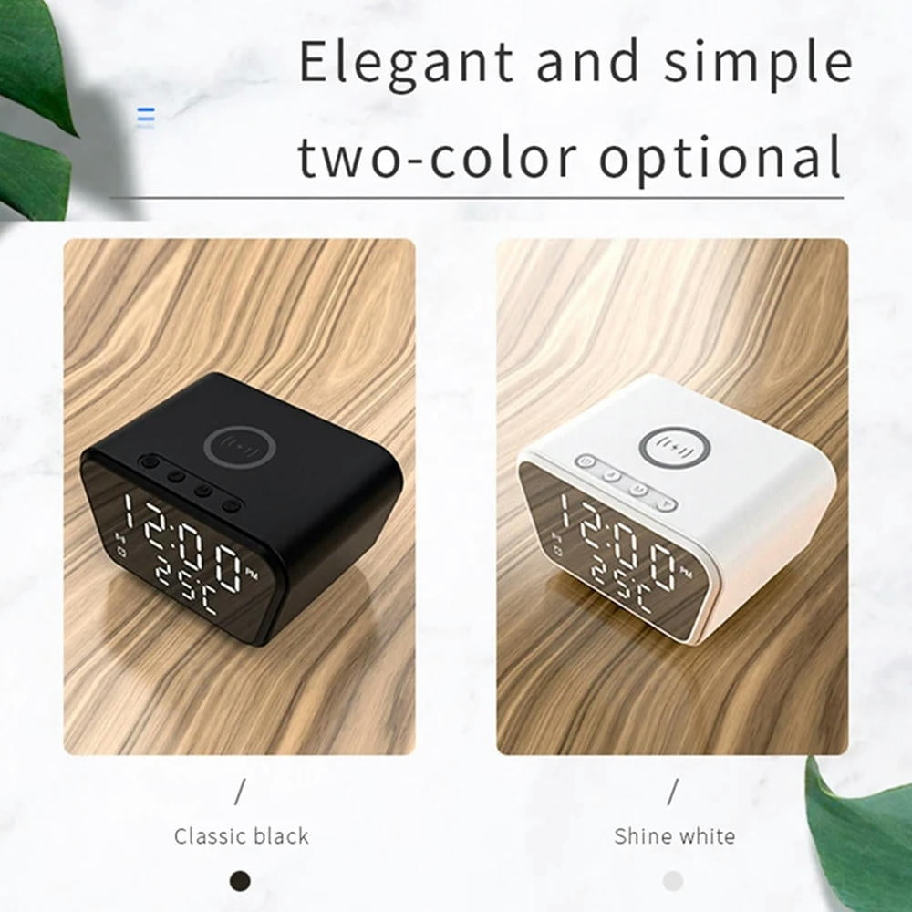 FOR 1PCS Clock 15W ligent Wireless Charger Time Calendar Temperature Display LED Digital Clock