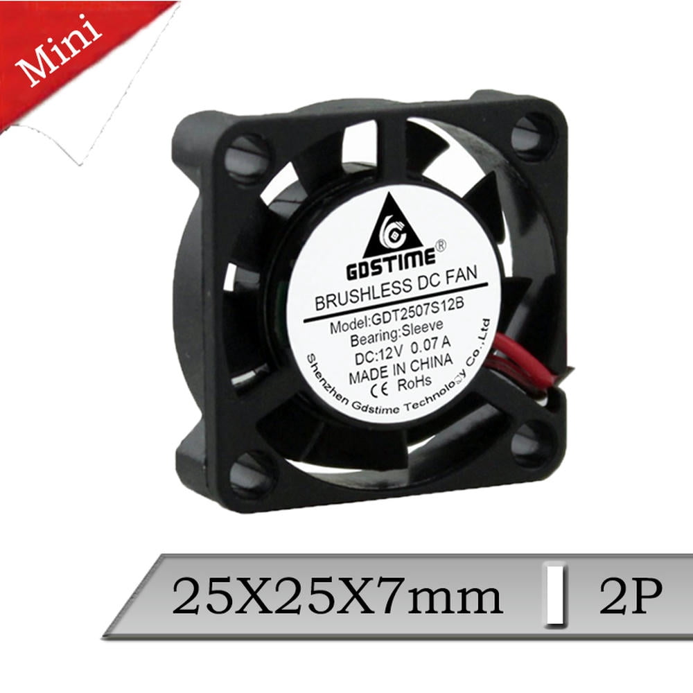 FOR 1PCS DC 12V 25mm 25x25x7mm 2.5cm 9 Blades Mini Cooling Fan 2Pin ...