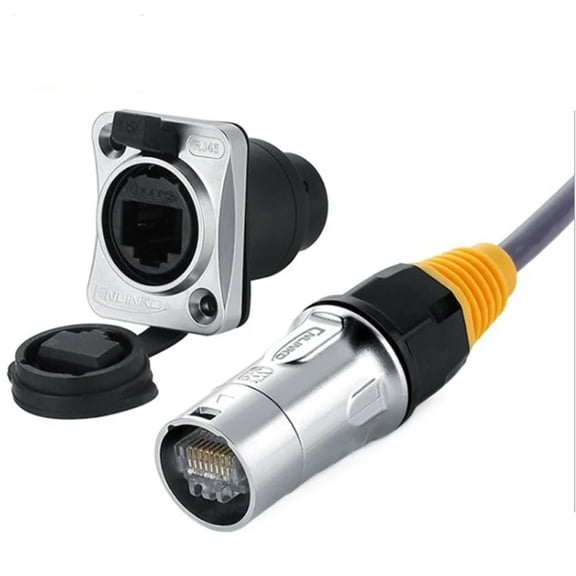 FOR 1PCS IP67 Network RJ45 Waterproof Connectors Ethernet RJ45 Waterproof Plug + Waterproof Socket FOR 1PCS Outdoor Ethernet