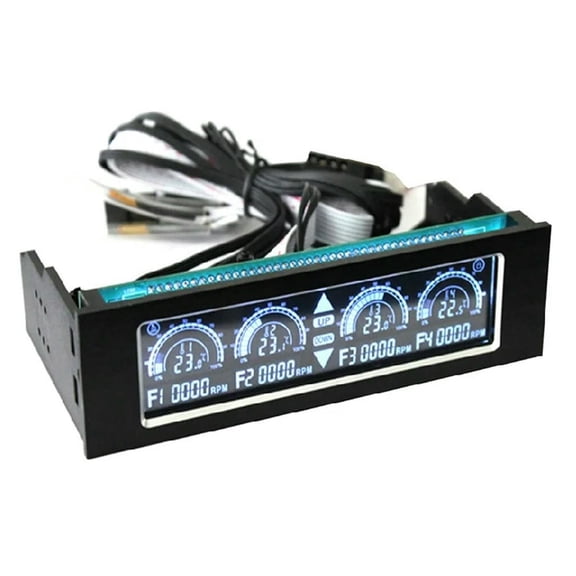 FOR 1PCS LCD 5.25"media dashboard VFD touch screen 4 channel fan speed controllers in package