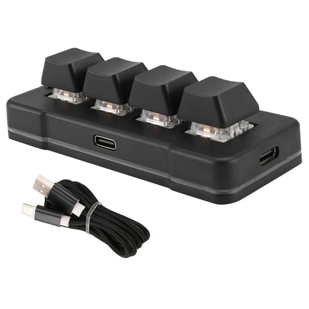 FOR 1PCS MK424U 4-Key Mini Customized Keyboard With Mechanical Blue Switch USB Connection FOR 1PCS Office Game Multimedia