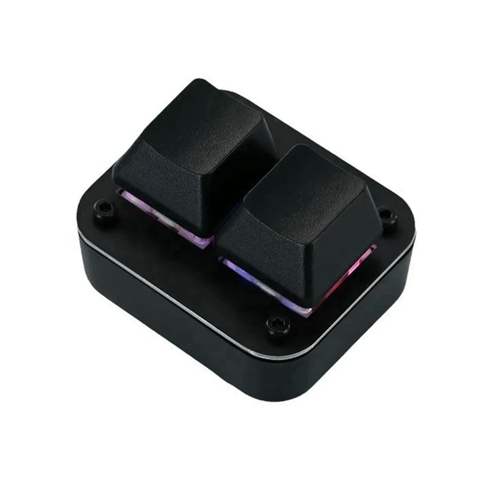 FOR 1PCS Mini Keyboard 2 Keys USB Switch Ergonomic Backlit Keyboard Gaming Office Media, P rammable, Injection Molded Keycap