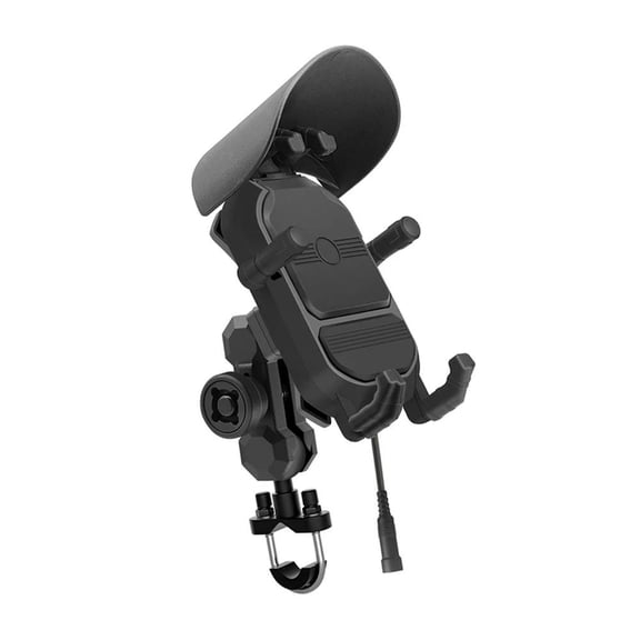 FOR 1PCS Motorcycle Handlebar Phone Mount With 15W Wireless Charger Vibration Dampener, Anti-Theft, Adjustable Phone Holder,